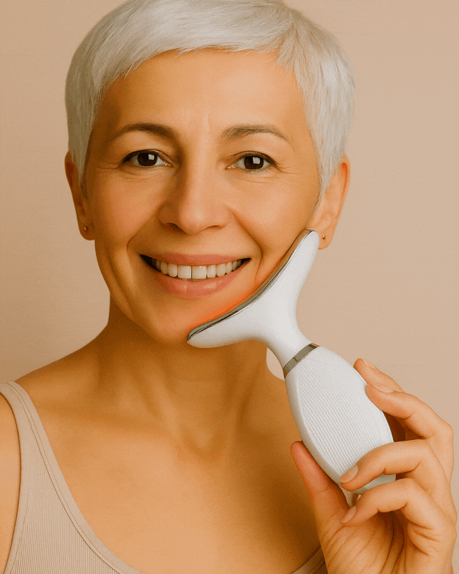 Massageador e Lifting Facial e Pescoço com LED