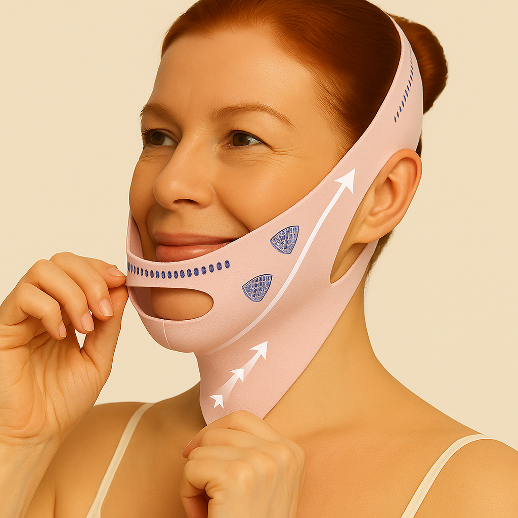 V-Revitalize™ - Máscara de Contorno Facial - Suaviza Rugas, Papada e Modela o Rosto