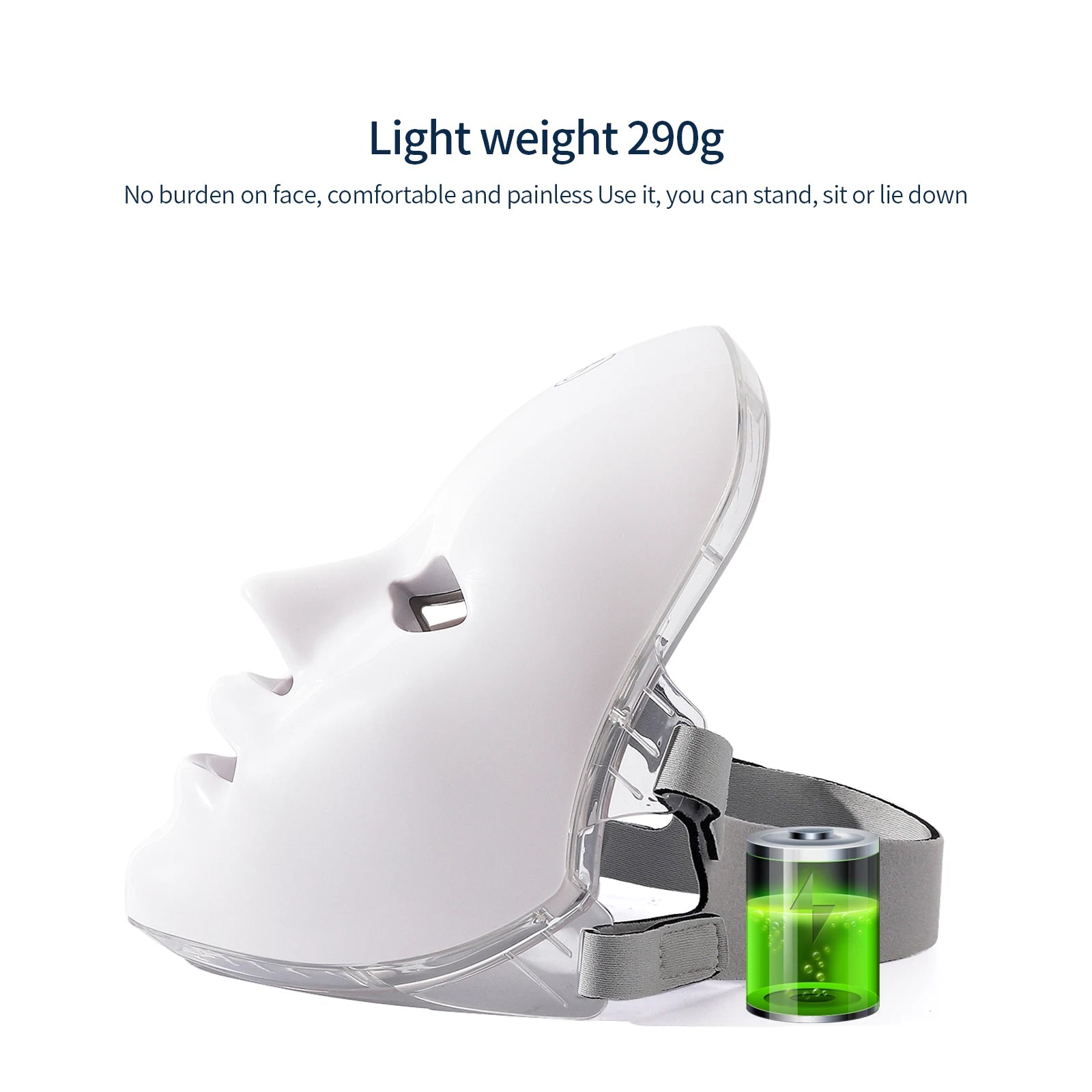 Máscara Facial LED 7 Cores para rejuvenescimento, tratamento antiacne e antirrugas.