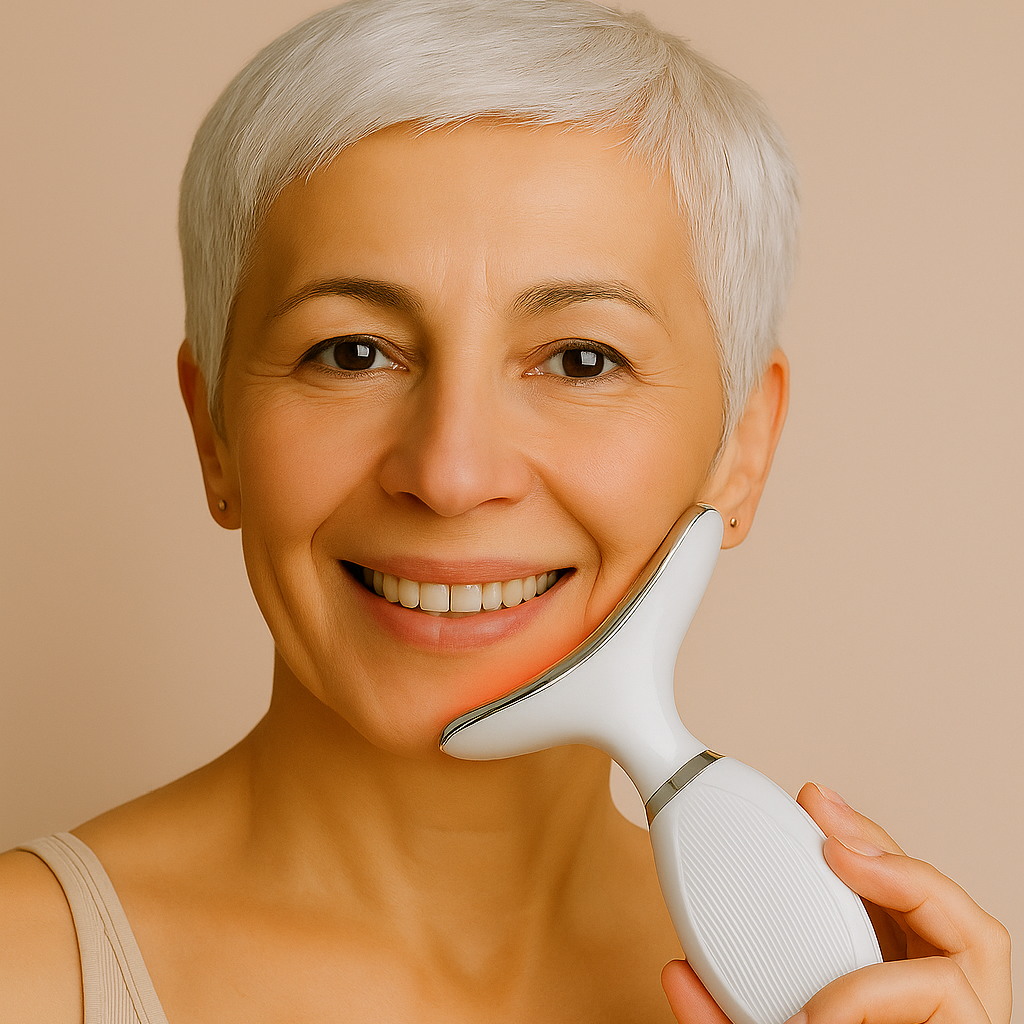 Massageador e Lifting Facial e Pescoço com LED
