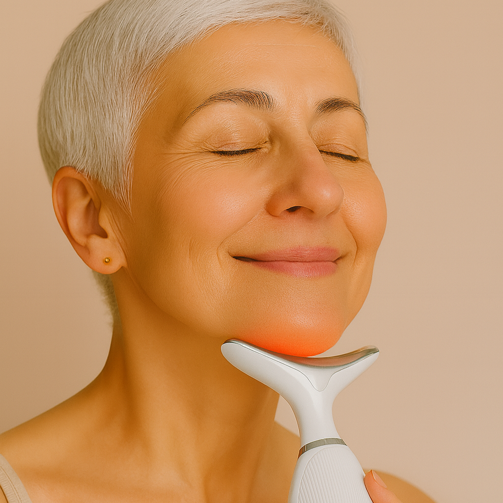 Massageador e Lifting Facial e Pescoço com LED