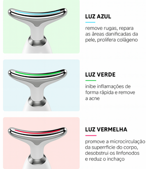 Massageador e Lifting Facial e Pescoço com LED