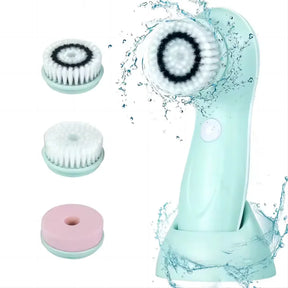 Escova Facial Recarregável 5 em 1 – Mais prazer e cuidado na sua higiene matinal