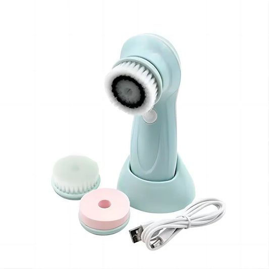 Escova Facial Recarregável 5 em 1 – Mais prazer e cuidado na sua higiene matinal