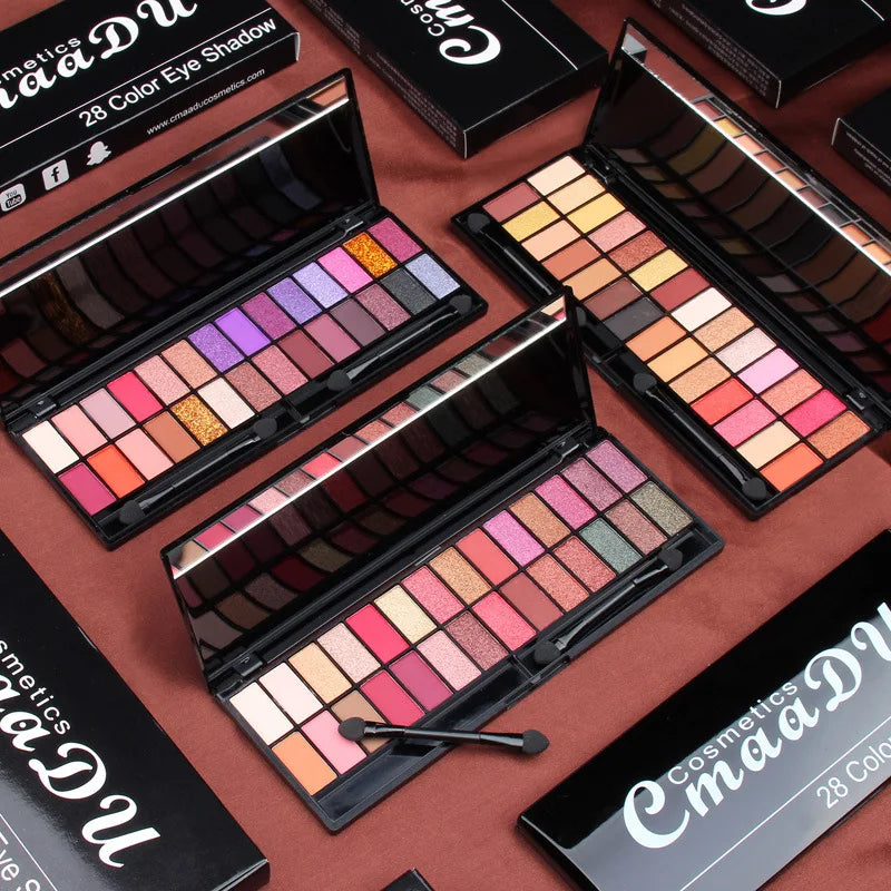 Paletas de Sombras 28 Cores – Foscas e Peroladas para Makes Incríveis!