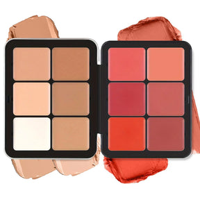 Paleta Multifuncional 12 Cores | Corretivo, Blush, Iluminador e Contorno